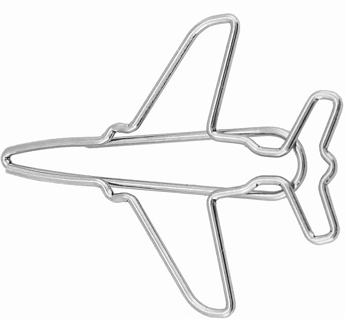 Fydun 10pcs Airplane Shape Paper Clips, Bookmark Marking Tape, Adhesives Fasteners Bookmarks Memo Clamp/Holder Document Organizing Stationery Supplies for Art Projects Scrape Book Office School