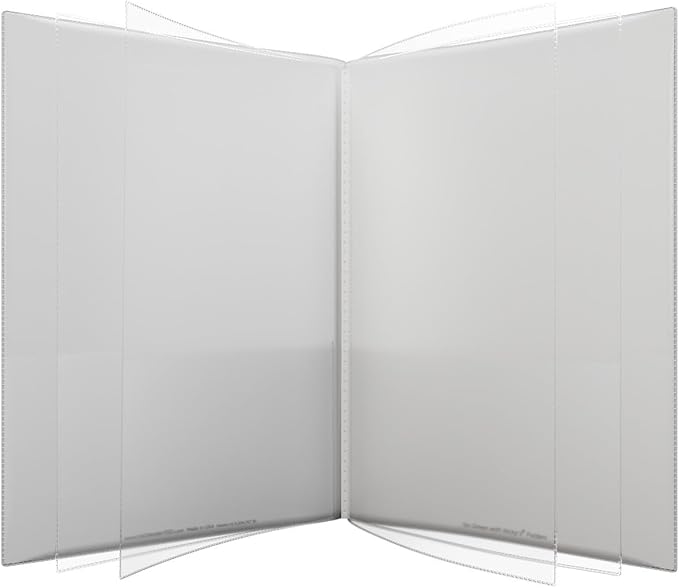 Nicky's® Multi Pocket Organizer, 10 or 14 Page Folder, Water Proof, Patented Tear-Resistant, Flexible Plastic, Proudly Made in USA, Binder Substitute. (10-in-1 Clear White)