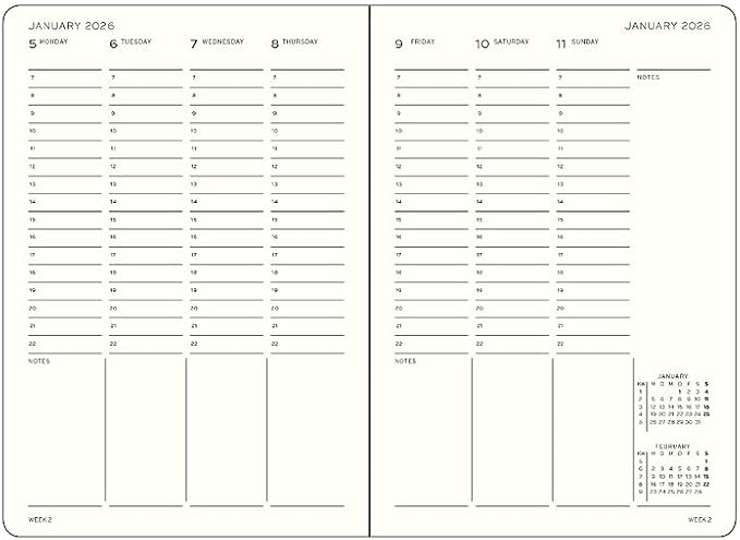 LEUCHTTURM1917 - Academic Week Planner Hardcover Medium (A5), 18-month, Jul. 2025 - Dec. 2026, English, Rising Sun