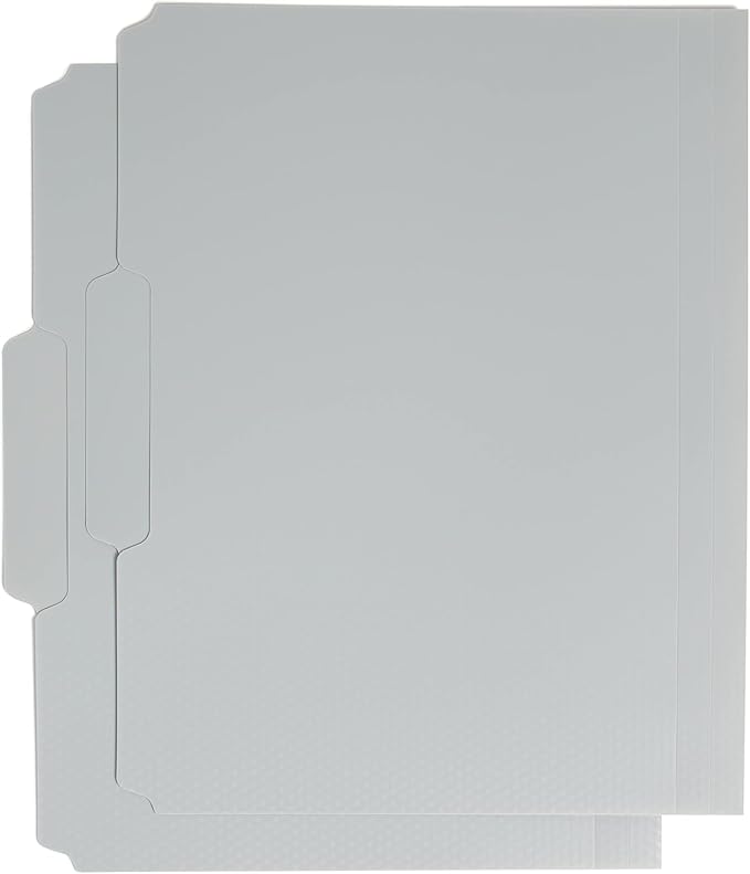 U Brands Modern Classic Fashion File Folders, 1/3-Cut, Letter Size, Assorted Colors, 24 Pack, Poly (Blue/Gray/Green)