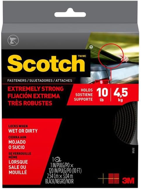 3M RF6761 10' X 1" Black Scotch Extreme Fasteners