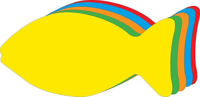 SHAPES ETC. 15 Pcs Faith Fish Small Assorted Color Cut-Outs 3in x 1.5in, Foam Shapes, Bulletin Board Decorations, DIY Crafts, Spring, Summer, Religion, Wall Cutouts, Made in USA