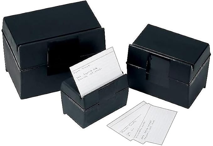 Oxford Plastic Index Card Box, 4 x 6 Inches, 400 Card Capacity, Black (01461)
