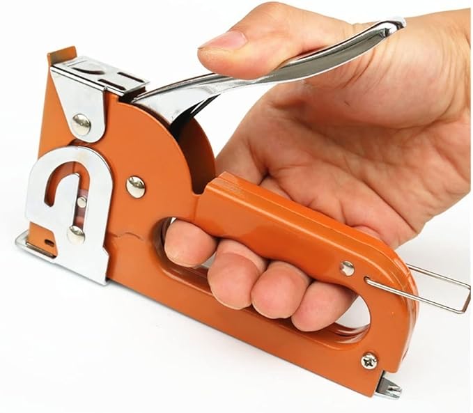 KUYWLMKMZZ Desk Stapler Multifunctional Stapler Press Labor Saving Binding Tool Paper and UP Leather Hand-held Stapler Orange Send 1 Box of Staples School Supplies (Color : A)
