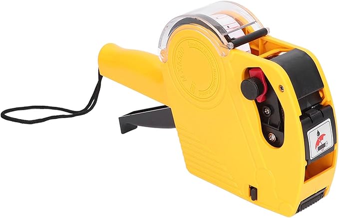 Eujgoov 8 Digits Price Tag, Portable Label Maker, Manual Labeling Machine with Price Label, Yellow