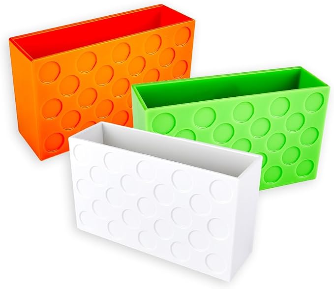 Magnetic Wall Pocket Organizer 6.3 x 2 x 3.8 in — Strong Magnetic Multi-Purpose Pens & Supplies Storage Holder for Office, Fridge, Locker — White