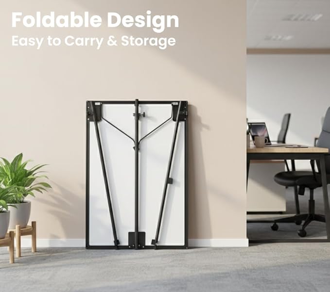 FORTUNO 36x24 Tripod Whiteboard, Magnetic Dry Erase Board with Stand,Height Adjustable Portable Sturdy White Board for Homeschool Office Classroom, Black