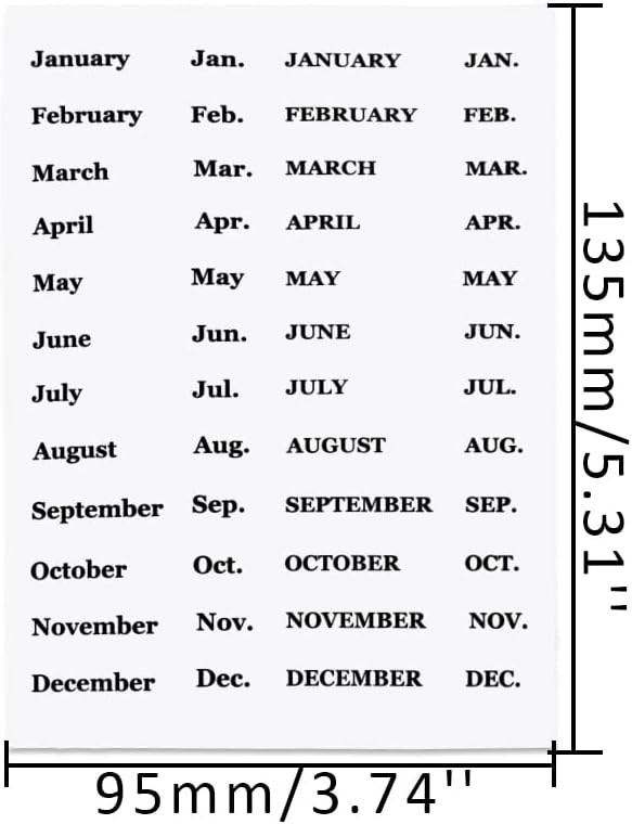 Months Planner Stickers, 10 Sheets 480pcs Monthly Tab Stickers, Clear Black Font Removable Waterproof Vinyl Monthly Cash Envelope Sticker Labels for Monthly Finance Planner (Black)
