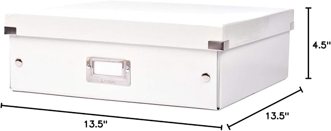 Xyron Click N Store Craft Storage Boxes, Large, 13-1/2" x 13-1/2" x 4-1/2", White (627125)