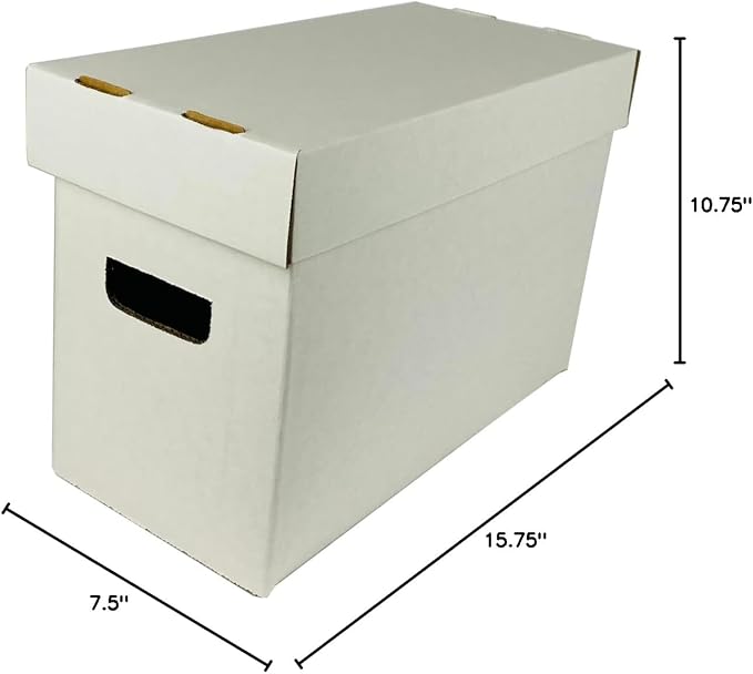Max Protection Comic Book Storage Boxes - Pack of 4 - Short Cardboard for 150-175 Comic Books - Double Thickness Design - Premium Stackable Book Box for Silver Age & Modern Comics