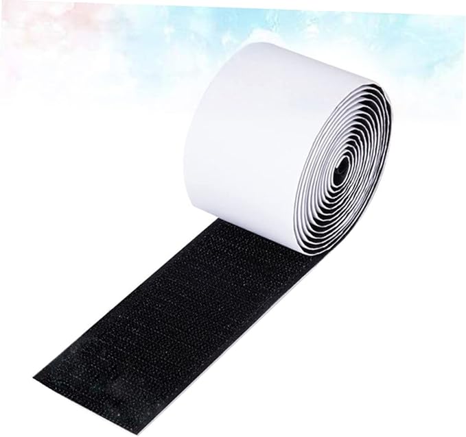 Totority Diy Self-adhesive Guitar Pedal Board Tape Hook and Loop Cord Organizer for Effect Pedals Temperature Resistant Strong Bond Easy to Cut Black White