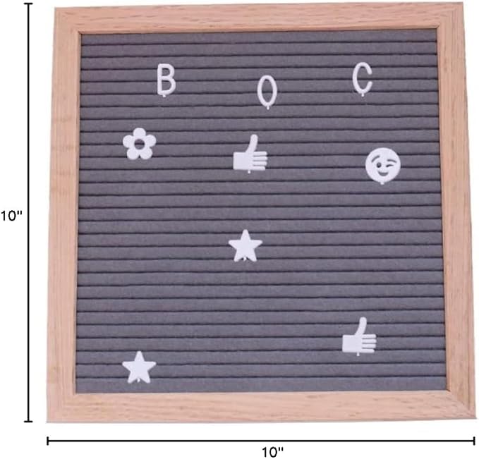 Felt Board Felt Letter Board, 10 x 10 inch Message Board Word Board Letter Board Sign Bulletin Board Letters, Pregnancy Announcements Baby Announcement Sign, Valentines Day Gifts for Her Letterboard (Gray)