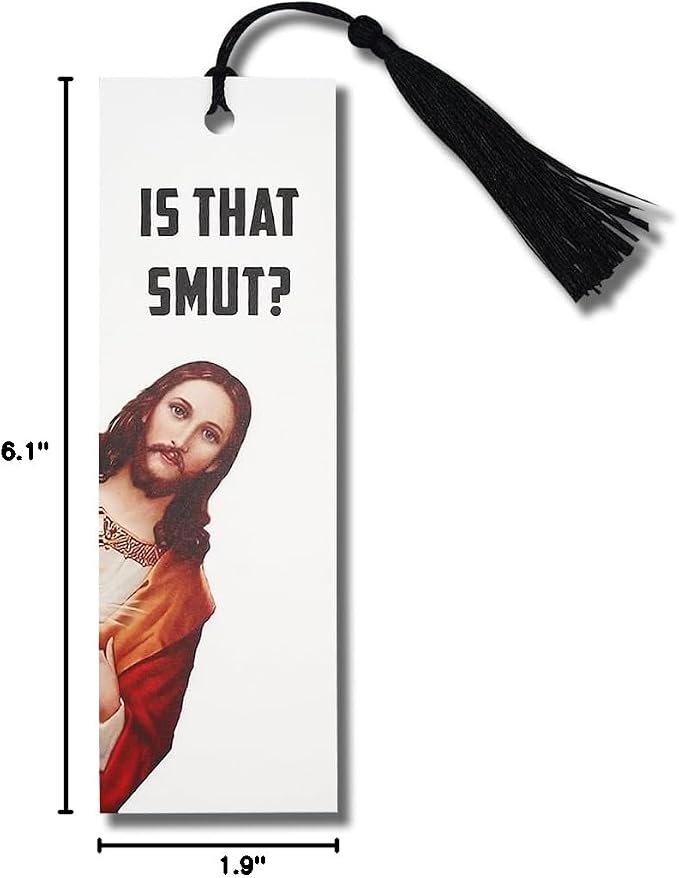 Peeking Jesus is that Smut? Bookmark (Thick 1 Piece Black)