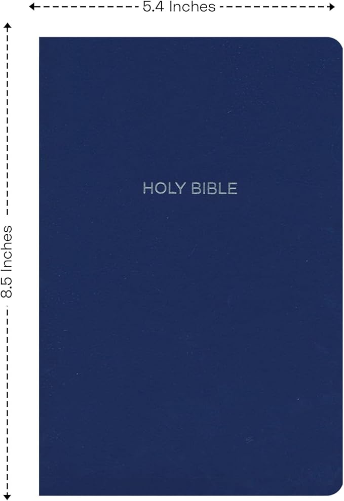 Personalized NKJV Bible New King James Version Faux Leather Holy Bible Small Print Economy Bible with Custom Name at The Lower Right Side, Custom Gift for Christian & Religious Celebrations (Blue)