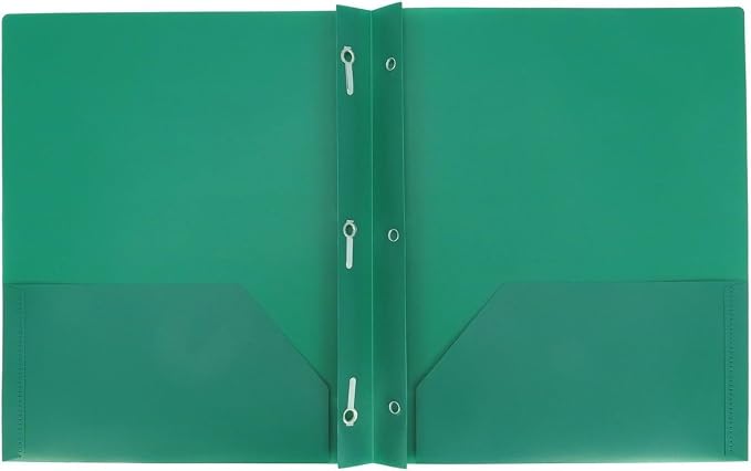 Plastic Folder with Prongs 2 Pocket - up&up (Green)