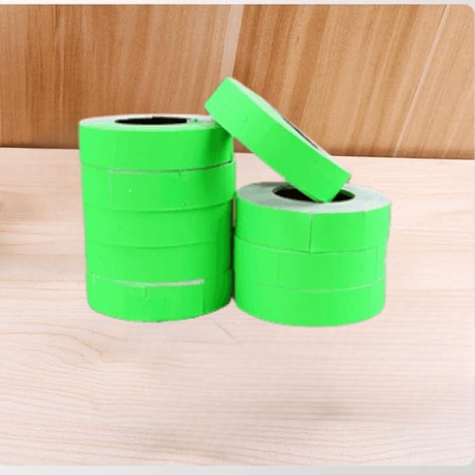 10 Rolls Labels Paper Suitable for MX-6600, MX-6602, YH-689 Price tag 2-line Marking Gun Pricemarker Labels (Without Gun (Green)
