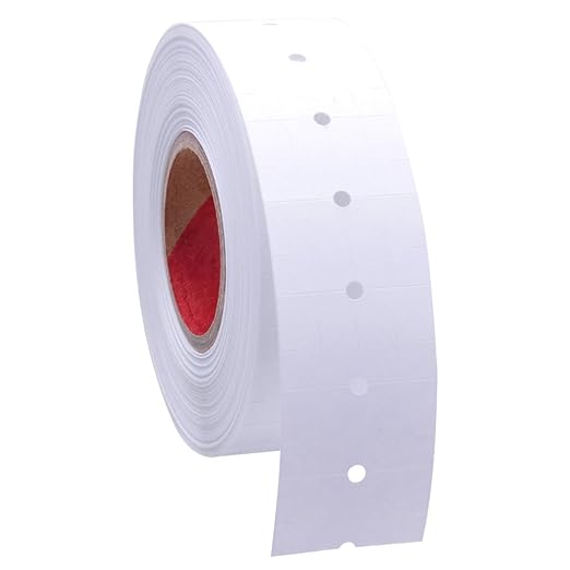 White Labels to fit Motex MX5500 Price Guns 16 Pack (Free Ink roll Included)