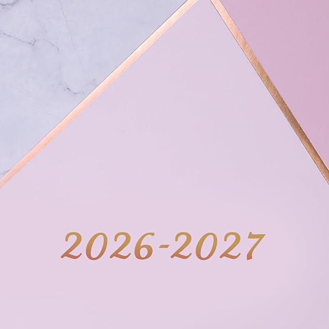 Planner 2026-2027 - Academic Planner 2026-2027, Jul. 2026 - June. 2027, 8" x 10", Planner Weekly and Monthly with Tabs, Planners 2026, 12 Month Calendar with Colourful Tabs, Twin-Wire Binding - Pink Marble