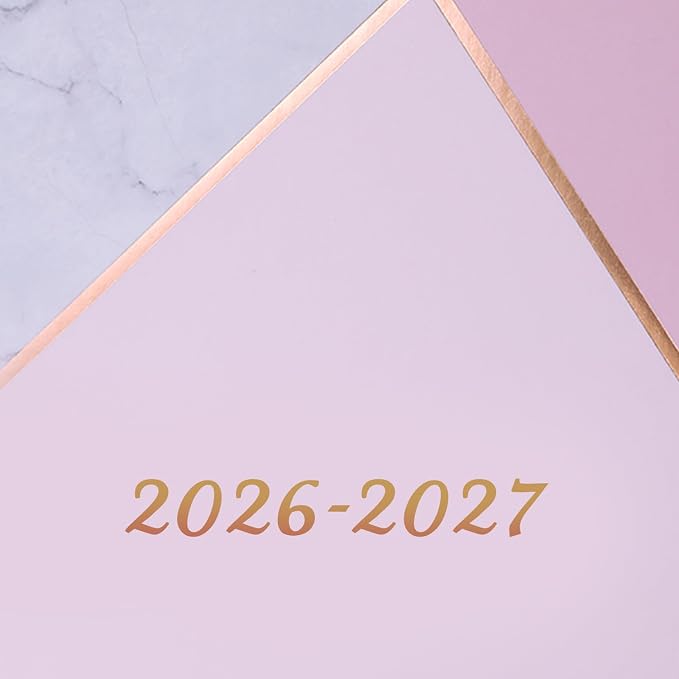 Planner 2026-2027 - Academic Planner 2026-2027, Jul. 2026 - June. 2027, 8" x 10", Planner Weekly and Monthly with Tabs, Planners 2026, 12 Month Calendar with Colourful Tabs, Twin-Wire Binding - Pink Marble