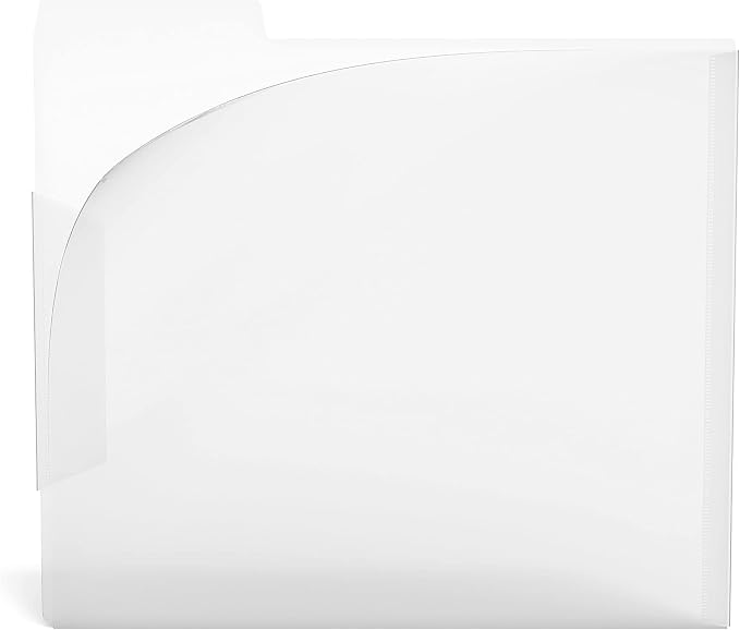 Staples 3‑Tab File Folder, Letter Size, Clear Translucent Material, Long‑Lasting Design, 18/Carton