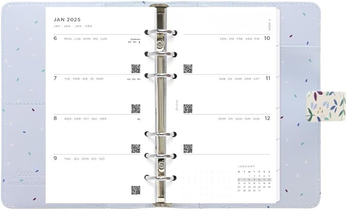 Filofax Garden Organizer, Personal Size, Sunrise - Leather-Look, Gold Foil Accents, Six Rings, Week-to-View Calendar Diary, Multilingual, 2025 (C028716-25)
