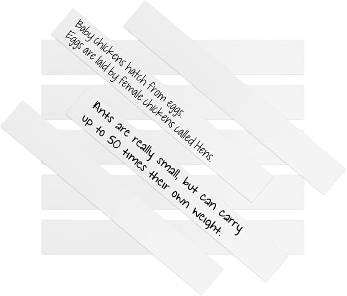 Hygloss Unruled Sentence 3" x 23" Text Weight Paper White-Ideal Teacher Supplies for Classroom-Pack of 250 Strips