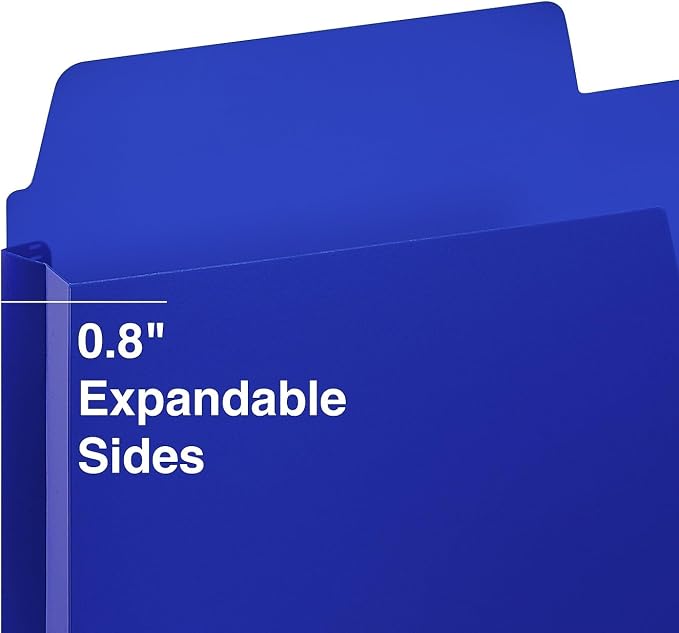 Staples Poly File Pockets, Letter Size, Durable Poly Construction for Secure Document Storage – Assorted Colors, 5/Pack