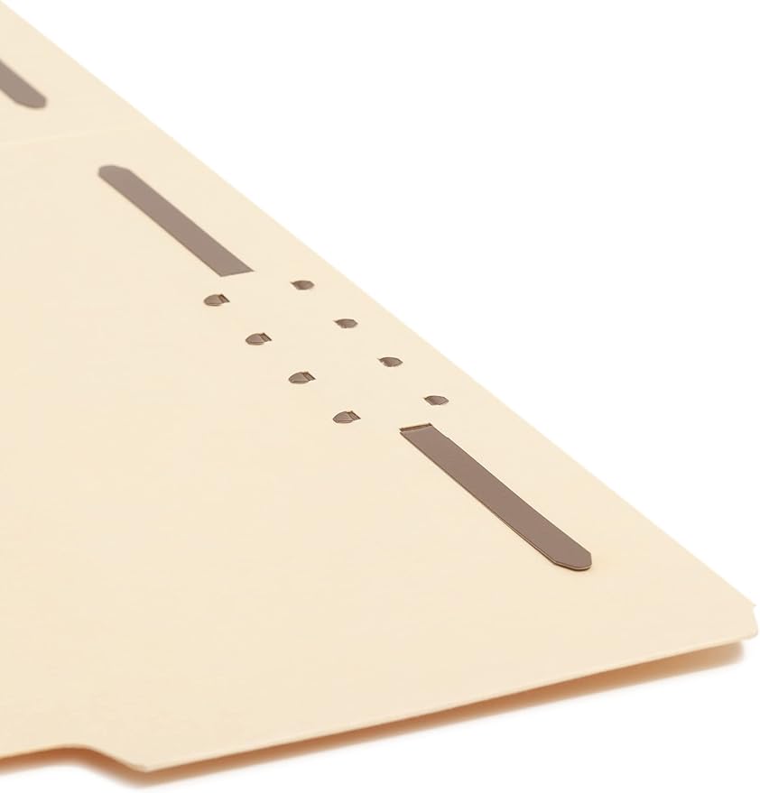 Smead 100% Recycled Fastener File Folder, 2 Fasteners, Reinforced 1/3-Cut Tab, Letter Size, Manila, 50 per Box (14547)
