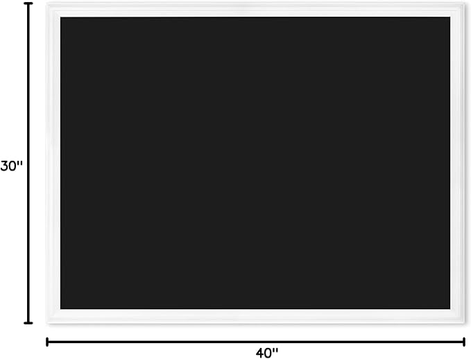 U Brands Magnetic Chalkboard for Walls, 30" x 40", White Wood Style Frame, Large Magnetic Board, Premium Matte Surface