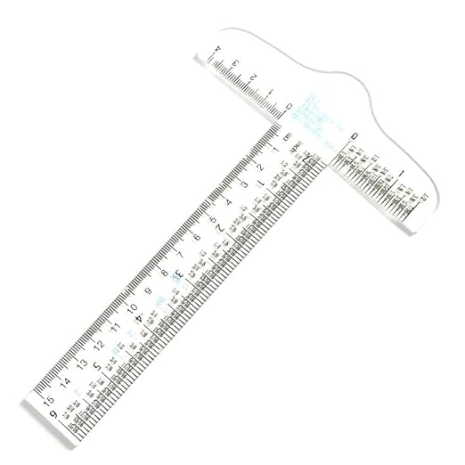 6 Inches Transparent Acrylic T-Square Ruler, T Square Ruler, Drafting Tools, T Ruler Transparent for Crafting and Drafting