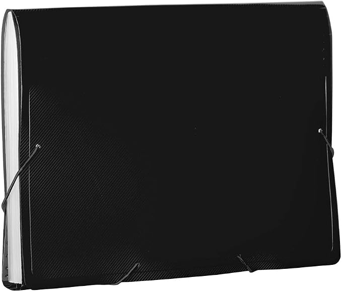 JAM PAPER Accordion Folders - 13 Pocket Plastic Expanding File - Letter Size - 9 x 13 - Black - 2/Pack