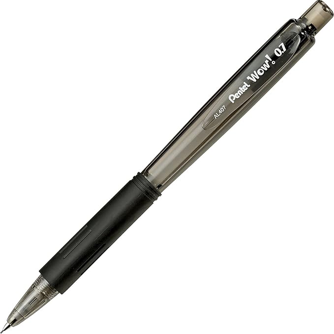 Wow! Pentel 0.7mm Mechanical Pencil with Black Barrel, Box of 12 (AL407A)