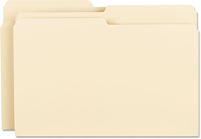 Smead File Folder, 1/2-Cut Tab, Assorted Positions, Legal Size, Manila, 100 per Box (15320)