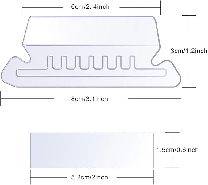 50PCS 2 Inch Green PVC Hanging File Folder Tabs with Paper Insert Office Product Interior Folder Indexing Tool