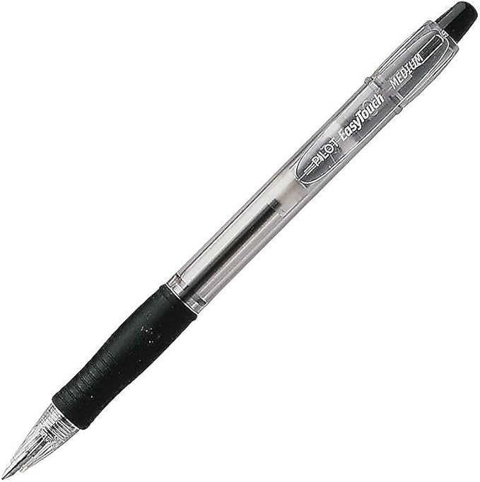 PILOT EasyTouch Refillable & Retractable Ballpoint Pens, Medium Point, Black Ink, 12-Pack (32220)