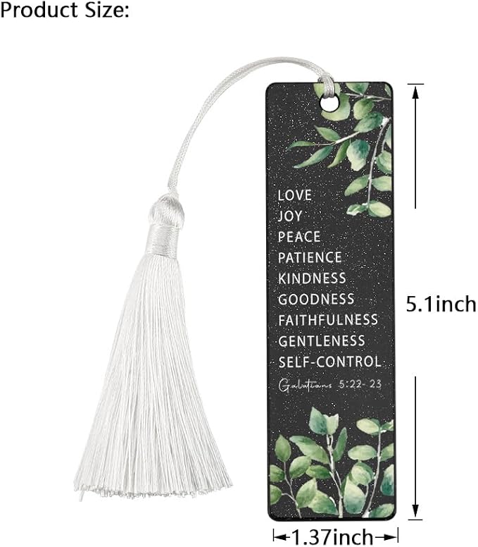 Christian Virtues Bookmark, Inspirational Gift for Believers, Uplifting Present for Spiritual Readers, Faith - Based Reading Gift, Unique Foliage & Scripture Design Bookmark, WCB40