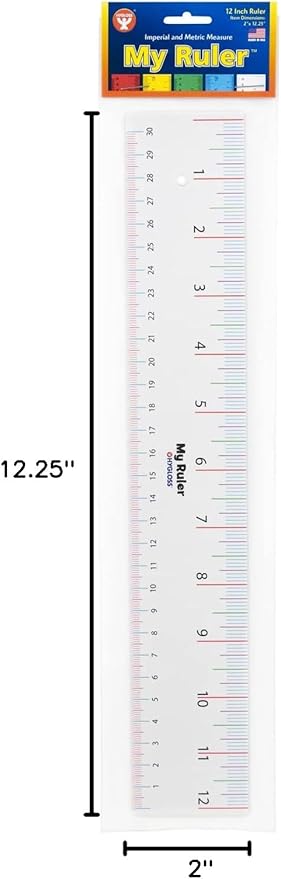 Hygloss Paper Ruler - 12" Bulk Rulers for Classroom, STEM, Easy-to-Read Numbers, White Cardstock, 24 Pack