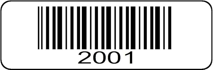 1000 Label Roll, 2001 Through 3000 Pre Printed Serial Number Barcodes 1-1/2" x 1/2" Sequential Bar Code Stickers - Consecutive Number, Set 3 | All Sets: B07356VJ1D