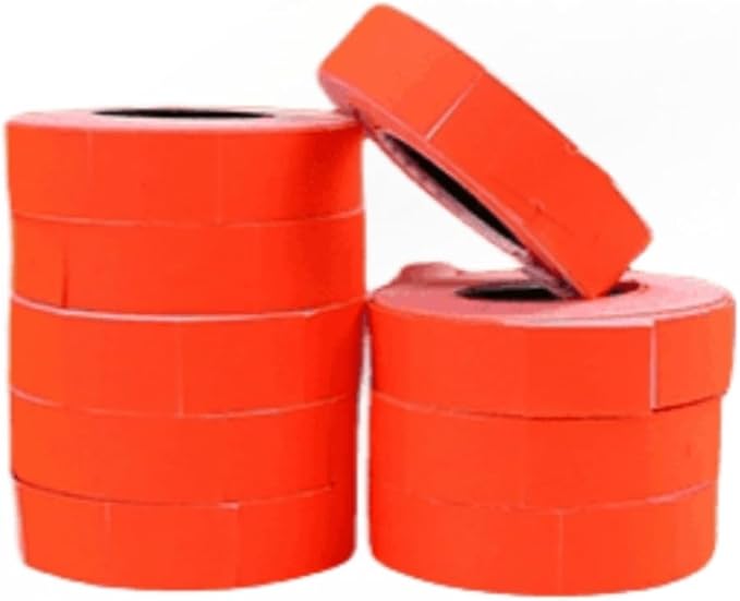 10 Rolls Labels Paper Suitable for MX-6600, MX-6602, YH-689 Price tag 2-line Marking Gun Pricemarker Labels (Without Gun (Red)