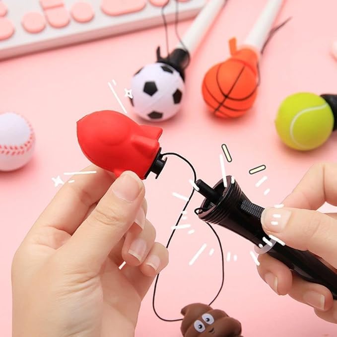 Black-White Funny Bounce Football Pens,Football launching pen,Football shooting pen,Bouncing Gel Ink Pen for Home Birthday Party Favors,Writing and Correction Supplies
