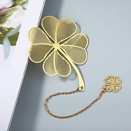 6 Pack Metal Bookmarks with Chain, Golden Hollow Bookmark Gift for Book Lovers, Writers, Readers, Children, Teens, Men, Women, Adults