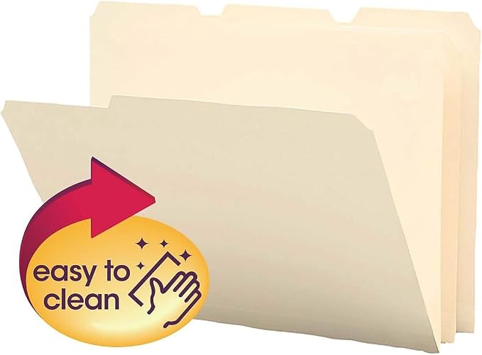 Smead Poly File Folder, 1/3 - Cut Tab, Letter Size, Manila, 12 per Pack (10510)