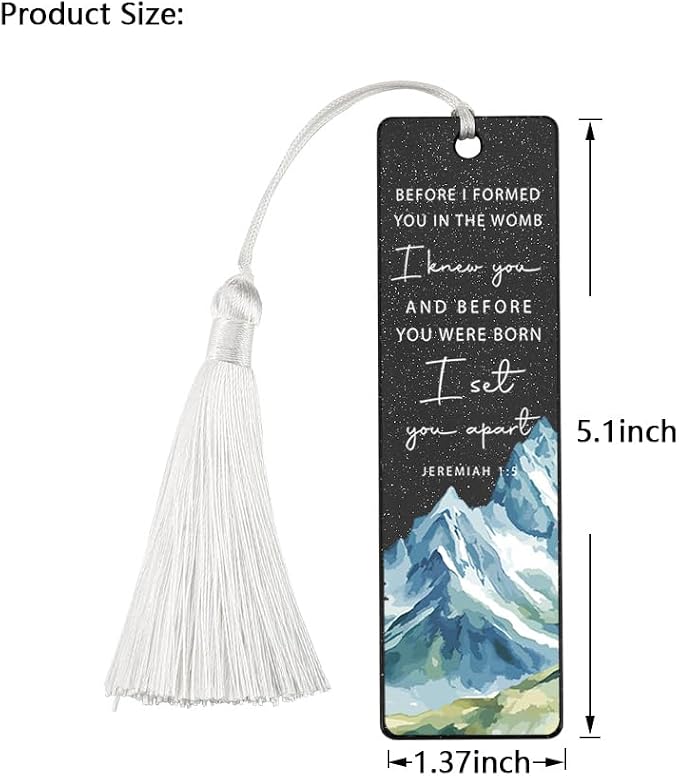 Christian Affirmation Bookmark, Inspirational Gift for Believers, Uplifting Present for Spiritual Readers, Faith - Based Reading Gift, Unique Mountain & Scripture Design Bookmark, WCB49