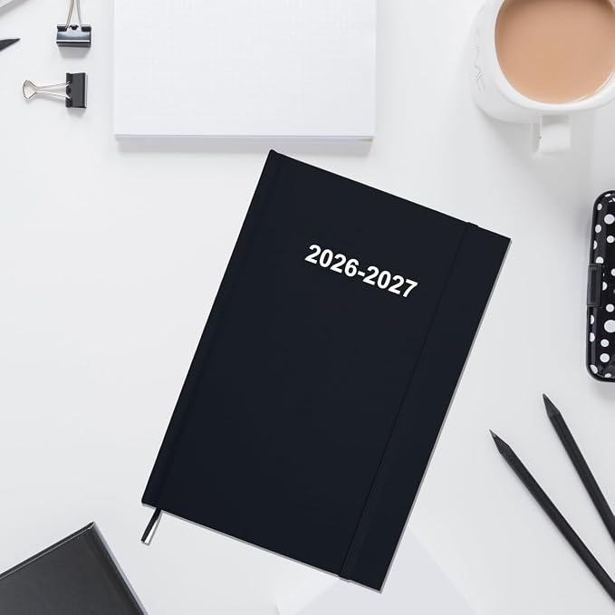 2026-2027 Planner - Weekly & Monthly Planner from July 2026 to June 2027, 5.8'' × 8.3'' Agenda 2026-27 with Inner Pocket, Elastic Band, Hard Cover, Perfect Daily Organizer, Black