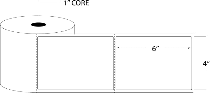4" X 6" Direct Thermal Shipping Labels | Blue | 1" Cores w/Perfs Easy Tear | Made in USA - Printer w/Ribbon Needed | Printing Label | 250 Labels | 250 Labels per Roll | 1 Rolls | Blank Labels