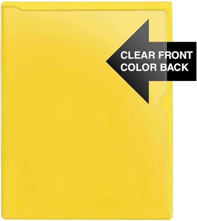 StoreSMART - Paperwork Organizers - 20-Pack - Yellow Plastic Back, Clear Plastic Front - Heavy Duty - PF8511PQY-20