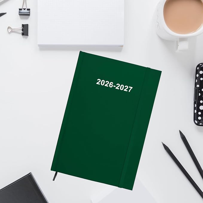 2026-2027 Planner - Weekly & Monthly Planner from July 2026 to June 2027, 5.8'' × 8.3'' Agenda 2026-27 with Inner Pocket, Elastic Band, Hard Cover, Perfect Daily Organizer, Green