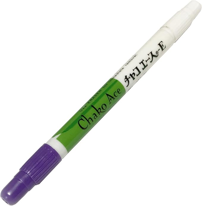 IDS INTERNATIONAL DESIGN SUPPLIES Chako Ace Erasable Fabric Marker Pen – Purple Ink | Smooth Precision & Easy Erasing | Made in Japan, Ideal for Sewing & Crafting