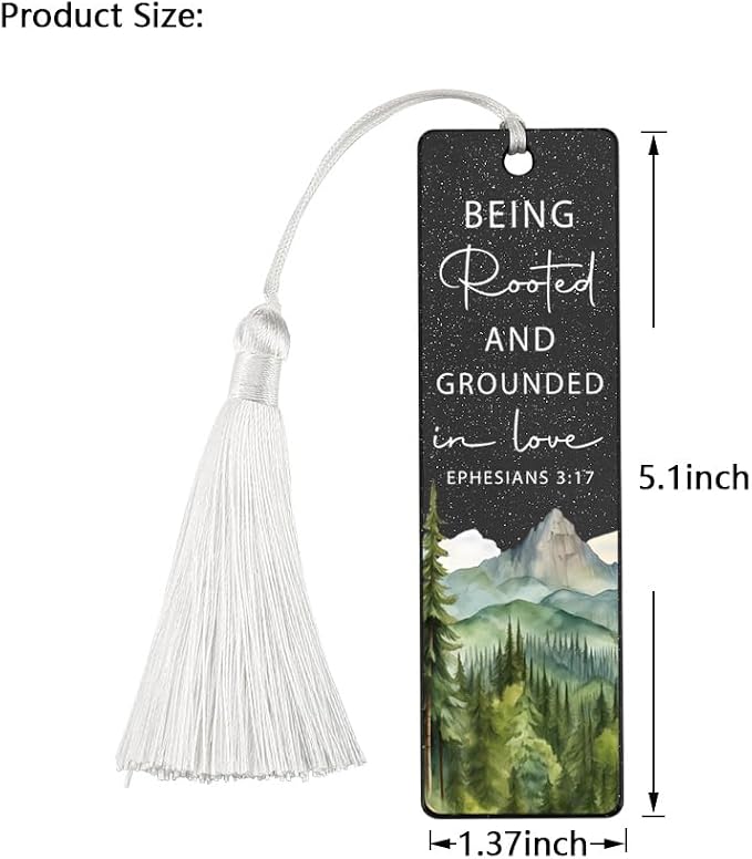 Christian Love - Rooted Bookmark, Inspirational Gift for Believers, Uplifting Gift for Spiritual Readers, Spiritual Bookish Present, Unique Mountain & Scripture Design Bookmark, WCB84