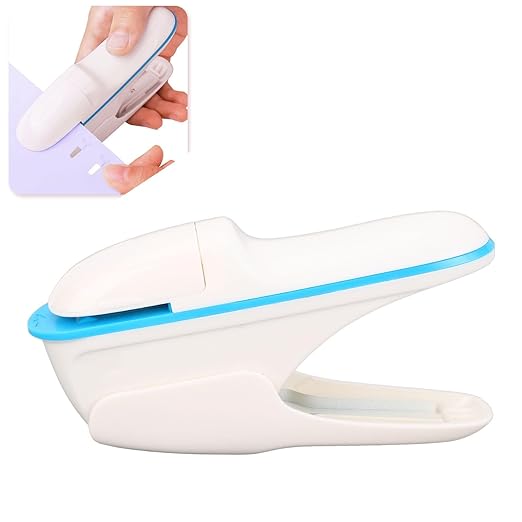 Garosa Stapleless Stapler No Staple Stapler for 8 Sheets Binding with Secure Hole Punch Design ABS Material, Compact for Office School Home Travel Use